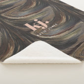 Abstracte Rustieke Houtnerf Patronen Monogram Sherpa Deken (3/4)
