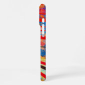 Abstracte Rustieke veelkleurige Curvy Stripes iPhone Hoesje (Linkerkant)