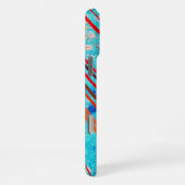 Abstracte Rustieke veelkleurige Curvy Stripes iPhone Hoesje (Rechterkant)