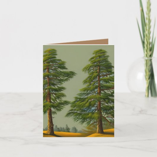 Abstracte Rustische Noordelijke Pijn Kaart (Voorkant)