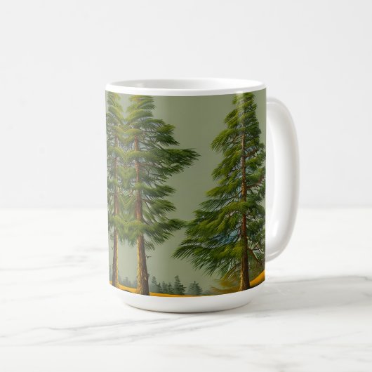 Abstracte Rustische Noordelijke Pijn Koffiemok (Voorkant rechts)
