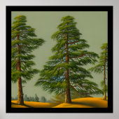 Abstracte Rustische Noordelijke Pijn Poster (Voorkant)