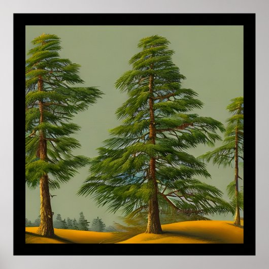 Abstracte Rustische Noordelijke Pijn Poster (Voorkant)