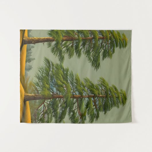 Abstracte Rustische Noordelijke Pijn Wandkleed (Voorkant (horizontaal))