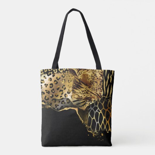 Abstracte safari Animal skin DIY naam Tote Bag (Achterkant)