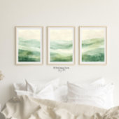 Abstracte Sage Green & Beige Mountains Print 1 van