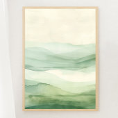Abstracte Sage Green & Beige Mountains Print 2 van