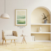 Abstracte Sage Green & Beige Mountains Print 2 van