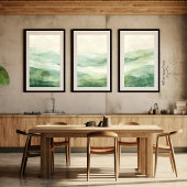 Abstracte Sage Green & Beige Mountains Print 3 van