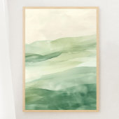 Abstracte Sage Green & Beige Mountains Print 3 van