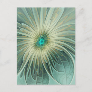 Abstracte Sage Green Fantasy Flower Fractal Art Briefkaart