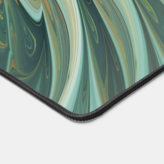 Abstracte Sage Green Fantasy Flower Fractal Art Bureaumat (Hoek)