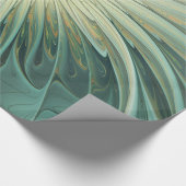 Abstracte Sage Green Fantasy Flower Fractal Art Cadeaupapier (Hoek)