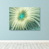Abstracte Sage Green Fantasy Flower Fractal Art Canvas Afdruk (Insitu (Houten vloer))