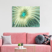 Abstracte Sage Green Fantasy Flower Fractal Art Canvas Afdruk (Insitu (Woonkamer))