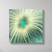 Abstracte Sage Green Fantasy Flower Fractal Art Canvas Afdruk (Voorkant)