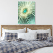 Abstracte Sage Green Fantasy Flower Fractal Art Canvas Afdruk (Insitu (Slaapkamer))