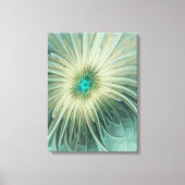 Abstracte Sage Green Fantasy Flower Fractal Art Canvas Afdruk (Voorkant)