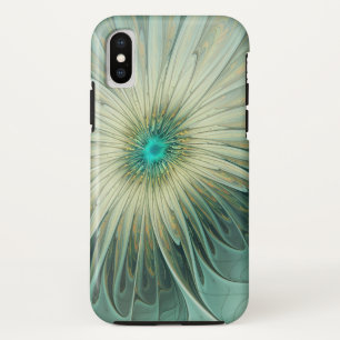 Abstracte Sage Green Fantasy Flower Fractal Art iPhone X Hoesje