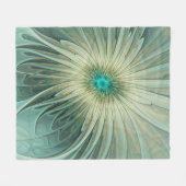 Abstracte Sage Green Fantasy Flower Fractal Art Fleece Deken (Voorkant (Horizontaal))
