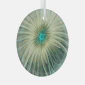Abstracte Sage Green Fantasy Flower Fractal Art Glas Ornament (Voorkant Rechts)