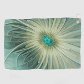 Abstracte Sage Green Fantasy Flower Fractal Art Golfhanddoek (Horizontaal)