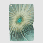 Abstracte Sage Green Fantasy Flower Fractal Art Golfhanddoek (Voorkant)