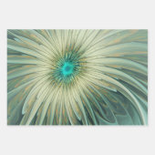 Abstracte Sage Green Fantasy Flower Fractal Art Inpakpapier Vel (Voorkant 2)