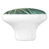 Abstracte Sage Green Fantasy Flower Fractal Art Keramische Knop (Zijkant)