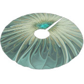 Abstracte Sage Green Fantasy Flower Fractal Art Kerstboom Rok (Gekanteld)