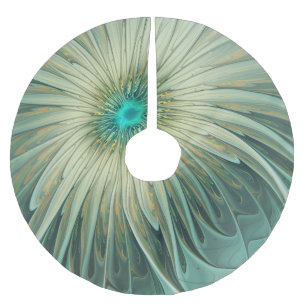 Abstracte Sage Green Fantasy Flower Fractal Art Kerstboom Rok