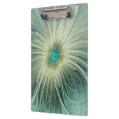Abstracte Sage Green Fantasy Flower Fractal Art Klembord (Links)