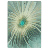 Abstracte Sage Green Fantasy Flower Fractal Art Klembord (Achterkant)