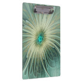 Abstracte Sage Green Fantasy Flower Fractal Art Klembord (Rechts)