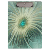 Abstracte Sage Green Fantasy Flower Fractal Art Klembord (Voorkant)