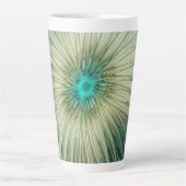 Abstracte Sage Green Fantasy Flower Fractal Art Latte Mok (Voorkant)