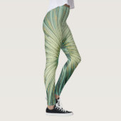 Abstracte Sage Green Fantasy Flower Fractal Art Leggings (Rechts)