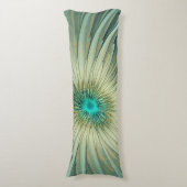 Abstracte Sage Green Fantasy Flower Fractal Art Lichaamskussen (Voorkant Verticaal)