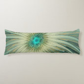 Abstracte Sage Green Fantasy Flower Fractal Art Lichaamskussen (Voorkant)