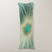 Abstracte Sage Green Fantasy Flower Fractal Art Lichaamskussen (Voorkant Verticaal)