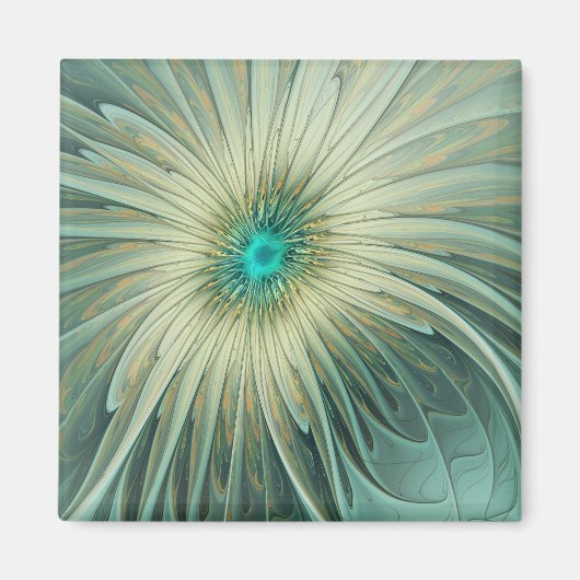 Abstracte Sage Green Fantasy Flower Fractal Art Magneet (Voorkant)