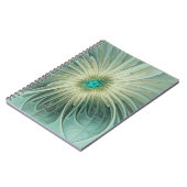 Abstracte Sage Green Fantasy Flower Fractal Art Notitieboek (Linkerzijde)