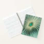 Abstracte Sage Green Fantasy Flower Fractal Art Notitieboek (Binnen)