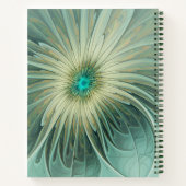 Abstracte Sage Green Fantasy Flower Fractal Art Notitieboek (Achterkant)