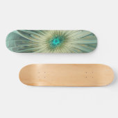 Abstracte Sage Green Fantasy Flower Fractal Art Persoonlijk Skateboard (Horizontaal)