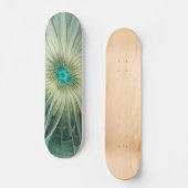 Abstracte Sage Green Fantasy Flower Fractal Art Persoonlijk Skateboard (Voorkant)