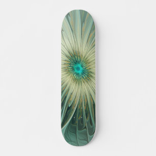 Abstracte Sage Green Fantasy Flower Fractal Art Persoonlijk Skateboard