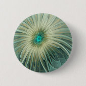 Abstracte Sage Green Fantasy Flower Fractal Art Ronde Button 5,7 Cm (Voorkant)
