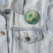 Abstracte Sage Green Fantasy Flower Fractal Art Ronde Button 5,7 Cm (In situ)