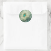 Abstracte Sage Green Fantasy Flower Fractal Art Ronde Sticker (Tas)
